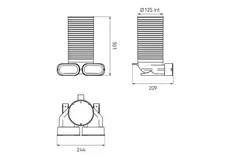 Adapter zaworu Ubbink Air Excellent 35SC 125 2x90°
