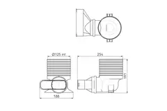 Adapter wentylacyjny Ubbink Air Excellent 45SC 125 1x90°
