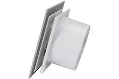 Wyciągowy wentylator łazienkowy Ø 125 mm - panel przedni ze szkła w kolorze satynowego srebra